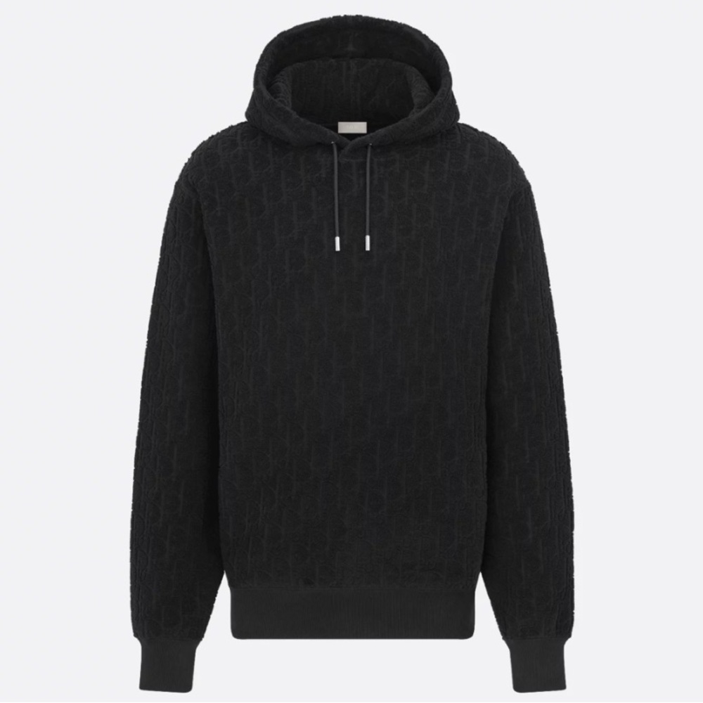 Dior Oblique Relaxed-Fit Hooded Sweatshirt
Black Terry Cotton Jacquard Size L